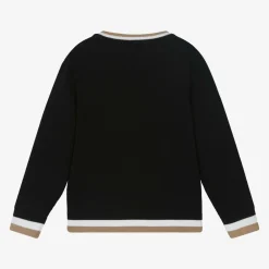BOSS Tops*Boys Black Cotton & Wool Knit Jumper