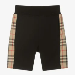 Burberry Shorts*Boys Black Cotton Check Shorts