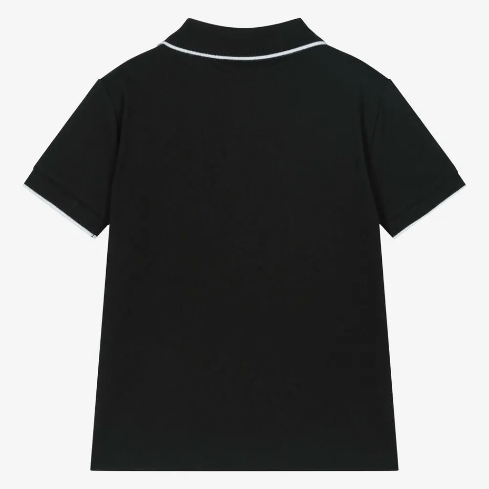 Calvin Klein Tops*Boys Black Cotton CK Polo Shirt