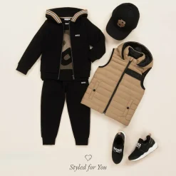 BOSS Tops*Boys Black Cotton Double B T-Shirt