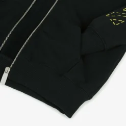 Off-White Tops*Boys Black Cotton Hooded Zip-Up Top