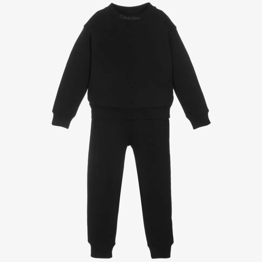 Calvin Klein Tracksuits*Boys Black Cotton Jersey Tracksuit