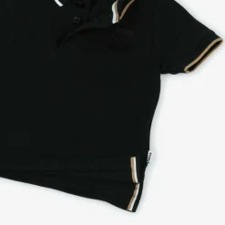 BOSS Tops*Boys Black Cotton Polo Shirt