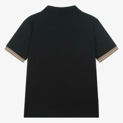 BOSS Tops*Boys Black Cotton Polo Shirt