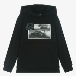 Mayoral Nukutavake Tops*Boys Black Cotton Racing Car Hoodie