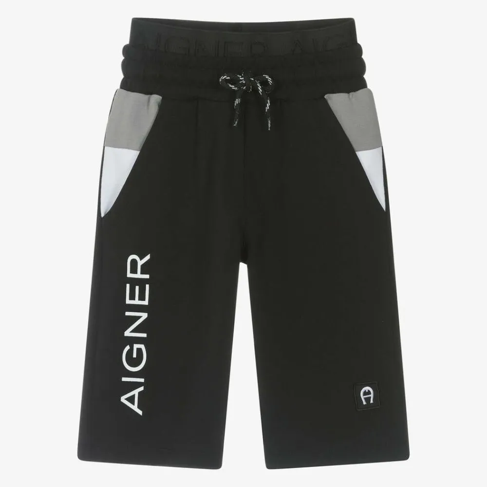 AIGNER Shorts*Boys Black Cotton Shorts
