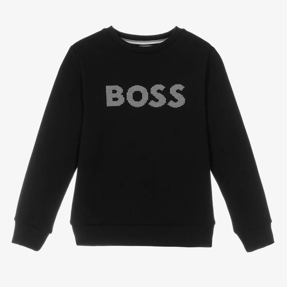 BOSS Tops*Boys Black Cotton Sweatshirt