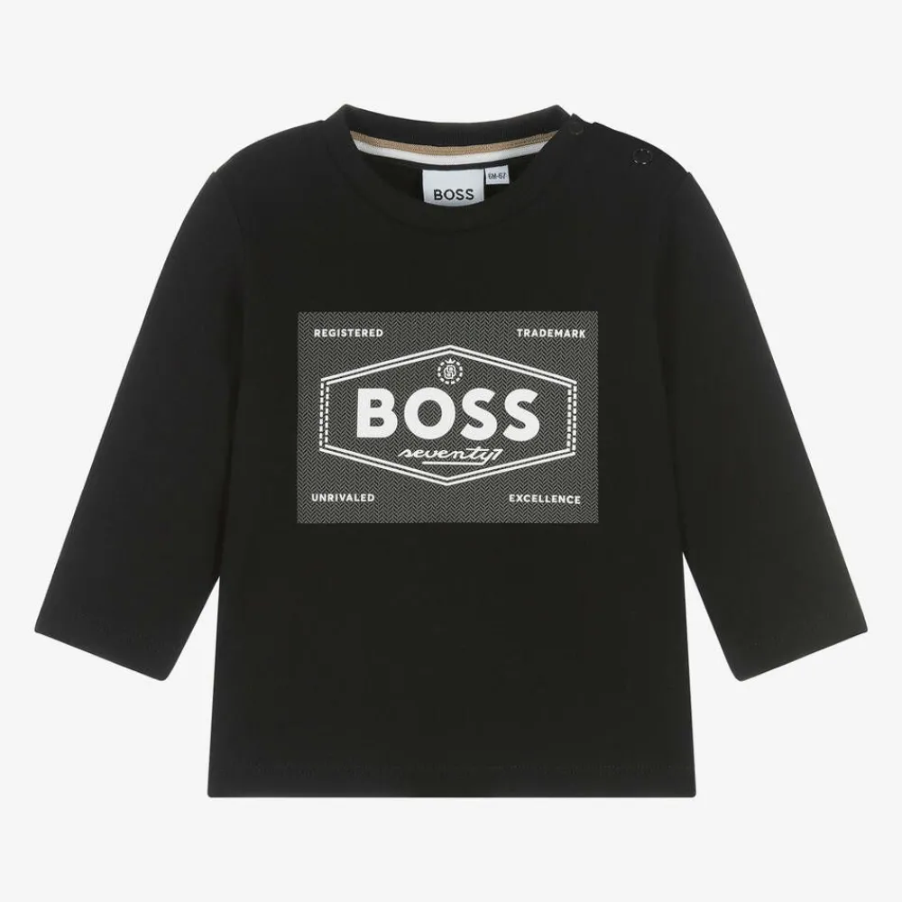 BOSS Tops*Boys Black Cotton Top