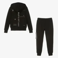 iDO Junior Tracksuits*Boys Black Cotton Tracksuit