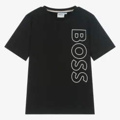 BOSS Tops*Boys Black Cotton T-Shirt