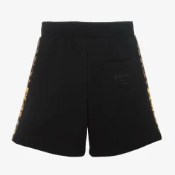 Versace Shorts*Boys Black Cotton Wild Barocco Shorts
