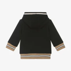 BOSS Tops*Boys Black Cotton Zip-Up Hoodie
