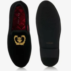 Romano Loafers & Moccasins|Loafers & Moccasins*Boys Black Crest Slip-On Shoes