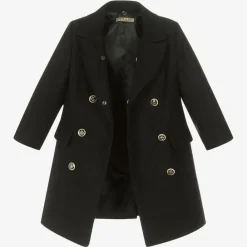 Romano Coats & Jackets*Boys Black Faux Fur Trim Coat