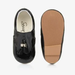 Sevva First Walkers|First Walkers*Boys Black Faux Patent Leather Loafers