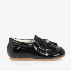 Sevva First Walkers|First Walkers*Boys Black Faux Patent Leather Loafers