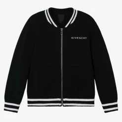 Givenchy Tops*Boys Black Knitted Zip-up Top