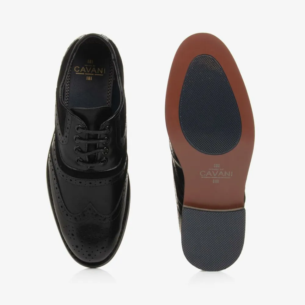 House of Cavani Brogues|Brogues*Boys Black Lace-Up Brogues