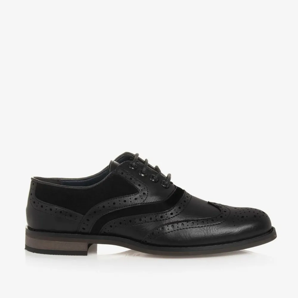 House of Cavani Brogues|Brogues*Boys Black Lace-Up Brogues