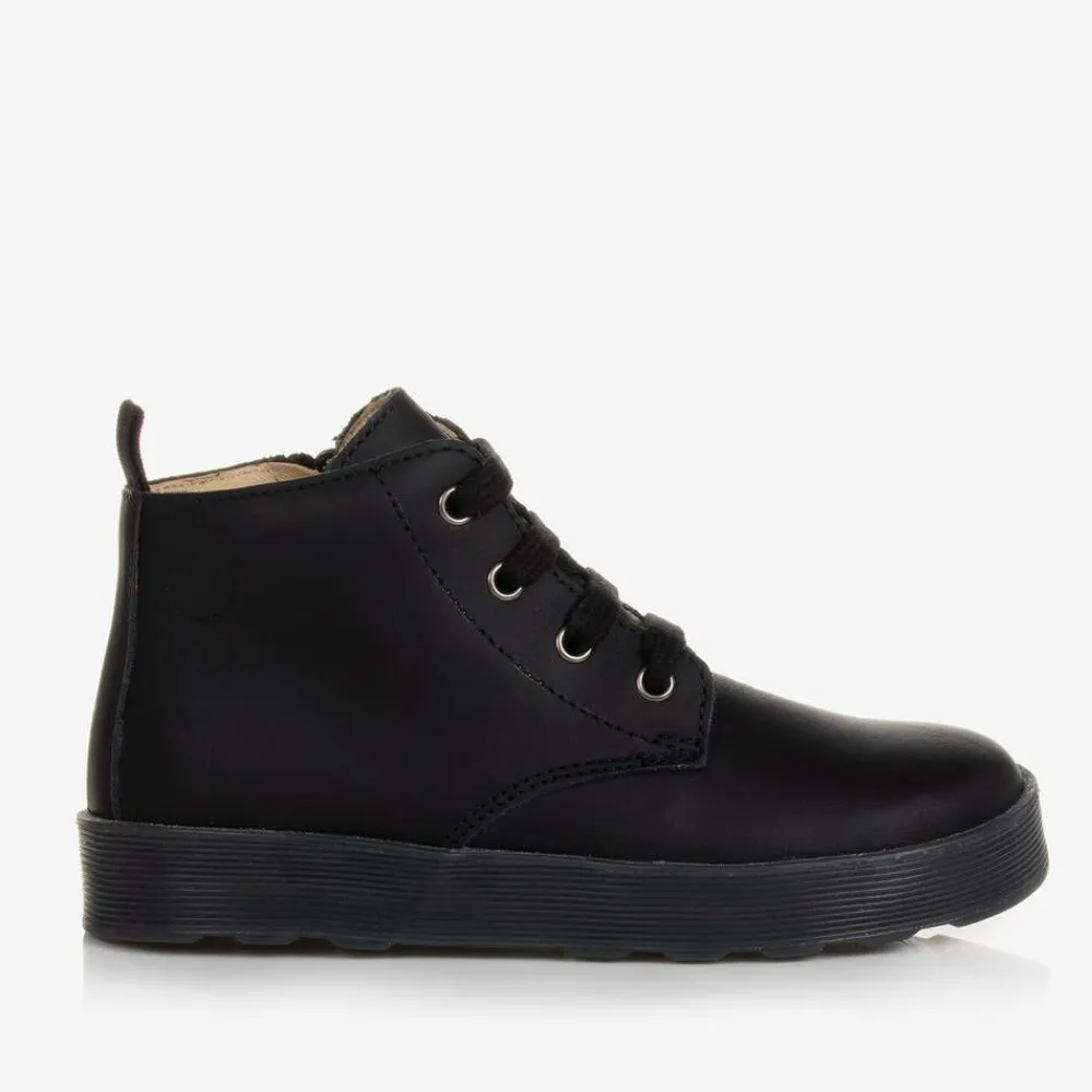 Falcotto by Naturino Boots|Boots*Boys Black Leather Ankle Boots
