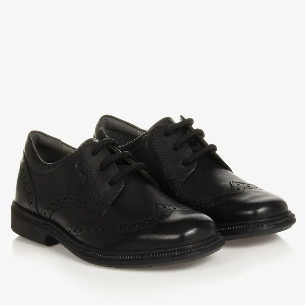 Geox Traditional Shoes|School Shoes*Boys Black Leather Brogue Shoes