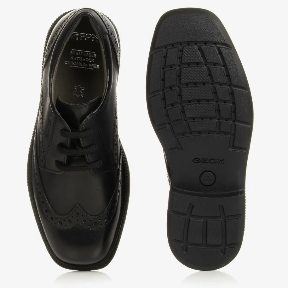 Geox Traditional Shoes|School Shoes*Boys Black Leather Brogue Shoes