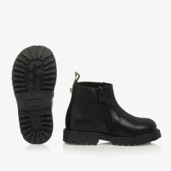 Versace Boots|Boots*Boys Black Leather Chelsea Boots