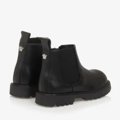 Versace Boots|Boots*Boys Black Leather Chelsea Boots