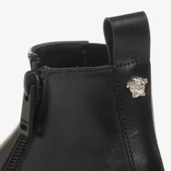 Versace Boots|Boots*Boys Black Leather Chelsea Boots
