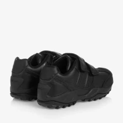 Geox School Shoes*Boys Black Leather Trainers