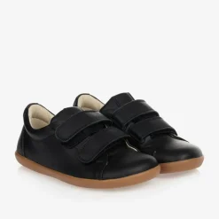 Tip Toey Joey Trainers|School Shoes*Boys Black Leather Velcro Trainers