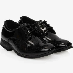 Romano Brogues|Brogues*Boys Black Patent Shoes