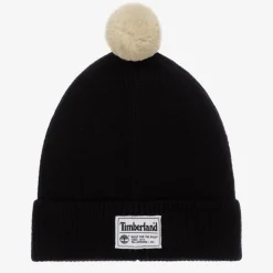 Timberland Hats*Boys Black Ribbed Beanie Hat