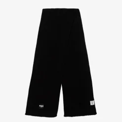 BOSS Scarves*Boys Black Ribbed Knit Scarf