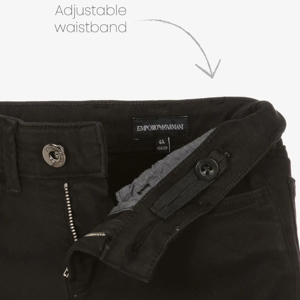 Emporio Armani Trousers*Boys Black Slim Cotton Jeans