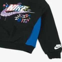 Nike Tops*Boys Black Swoosh Logo Cotton Hoodie