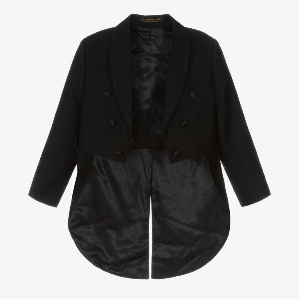 Romano Suits*Boys Black Tailcoat Tuxedo Suit