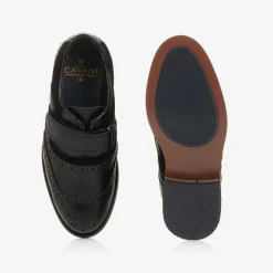 House of Cavani Brogues|Brogues*Boys Black Velcro Brogues