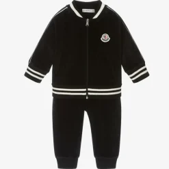 Moncler Enfant Tracksuits|Tracksuits*Boys Black Velour Tracksuit
