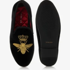 Romano Loafers & Moccasins|Loafers & Moccasins*Boys Black Velvet Bee Shoes