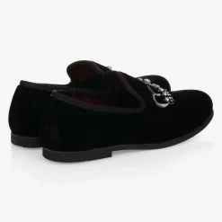 Romano Loafers & Moccasins|Loafers & Moccasins*Boys Black Velvet Crown Shoes