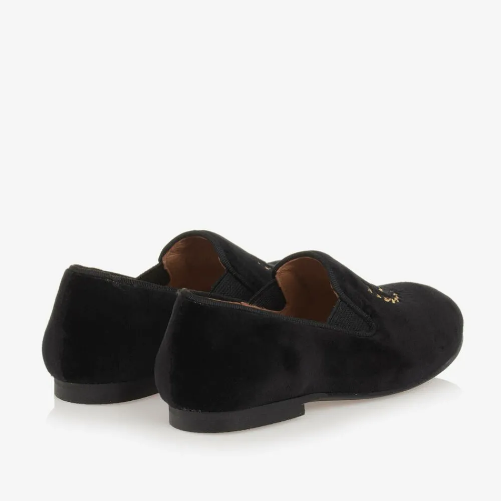 Beatrice amp; George Loafers & Moccasins|Loafers & Moccasins*Boys Black Velvet Monogram Loafers