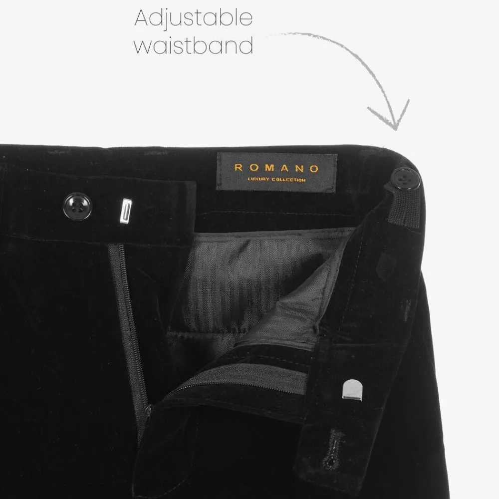 Romano Suits*Boys Black Velvet Suit