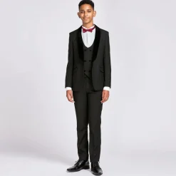 Romano Suits*Boys Black Velvet Trim Suit