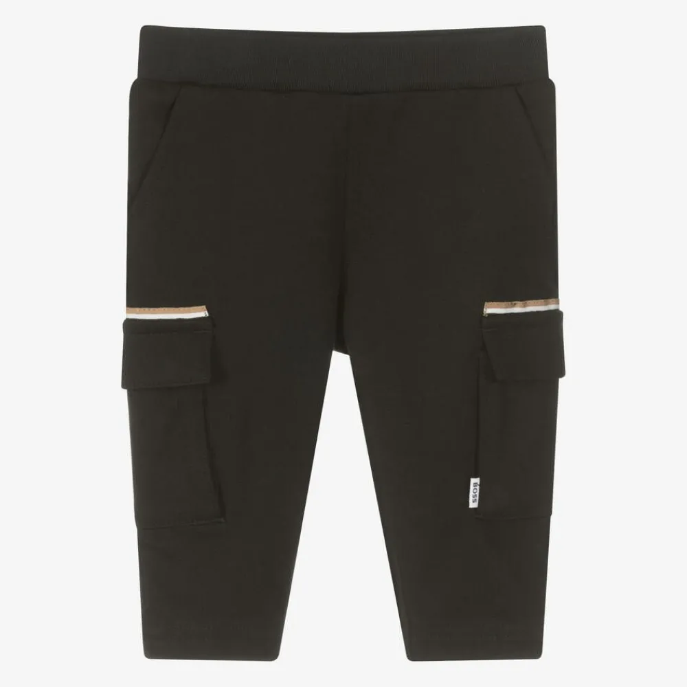 BOSS Trousers*Boys Black Viscose Cargo Trousers