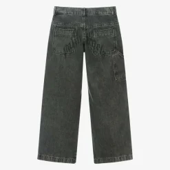 Palm Angels Trousers*Boys Black Washed Denim Jeans