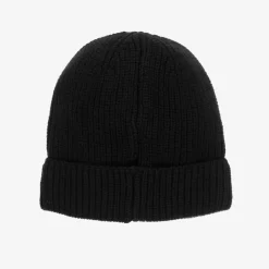 Off-White Hats*Boys Black Wool & Cotton Knit Beanie