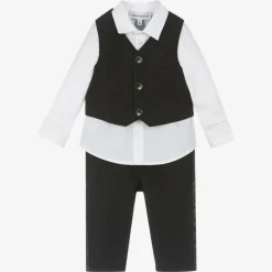 Emporio Armani Suits|Suits*Boys Black Wool Waistcoat Suit