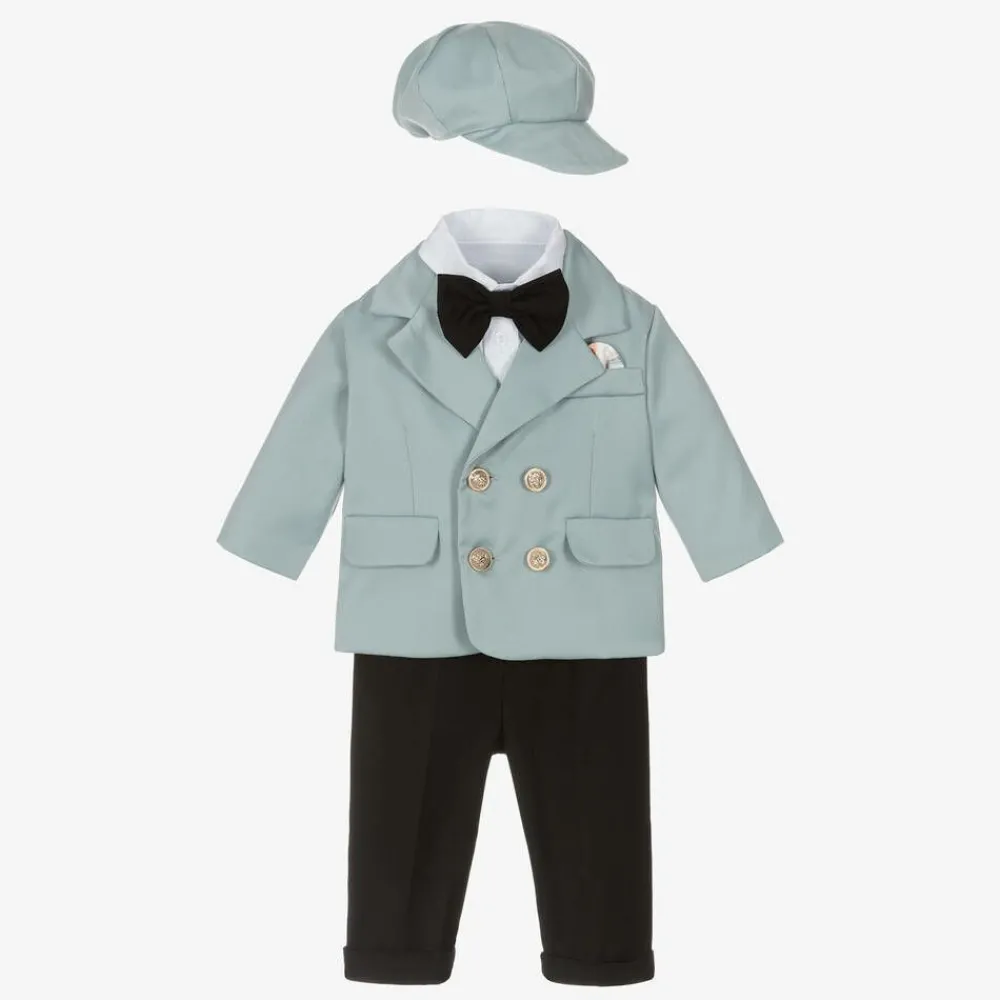 Andreeatex Suits|Suits*Boys Blue & Black Double Breasted Suit