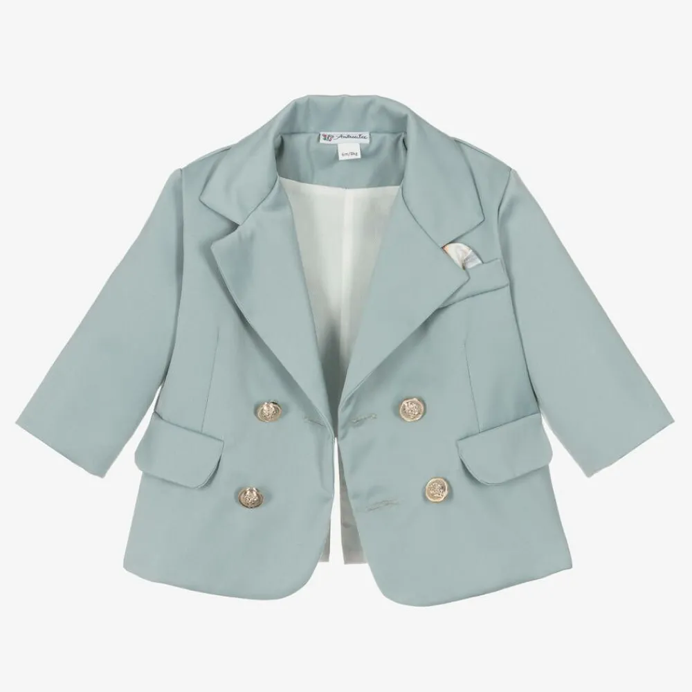 Andreeatex Suits|Suits*Boys Blue & Black Double Breasted Suit